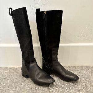 Chloe black leather under the knee boots! Suede and leather combo.